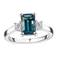 Certified & Appraised Rhapsody 950 Platinum AAAA Pirineu Lagoon Tourmaline, Diamond (E-F, VS2) (0.20 cts) Ring (Size 7.0) (5.65 g) 2.35 ctw