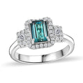 Certified & Appraised Rhapsody 950 Platinum AAAA Pirineu Lagoon Tourmaline, Diamond (E-F, VS2) (0.44 cts) Ring (Size 6.0) (7.50 g) 2.10 ctw - Sticky add to cart bar