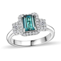 Certified & Appraised Rhapsody 950 Platinum AAAA Pirineu Lagoon Tourmaline, Diamond (E-F, VS2) (0.44 cts) Ring (Size 6.0) (7.50 g) 2.10 ctw