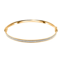 14K Yellow Gold Over Sterling Silver Bangle Bracelet (7.00 In) 4.70 Grams