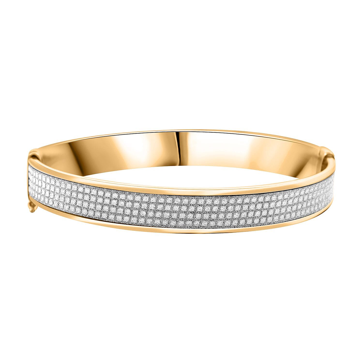 Bangle Bracelet in Rhodium Over Sterling Silver (7.0 In) 18.60 Grams