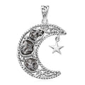 D'Joy Artisan Crafted Rough Cut Marvelous Meteorite Moon Star Pendant without Chain in Sterling Silver - Sticky add to cart bar