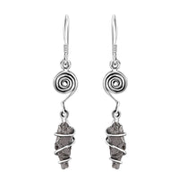 D'Joy Artisan Crafted Marvelous Meteorite Dangle Earrings in Sterling Silver