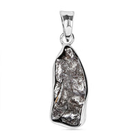 Artisan Crafted Rough Cut Marvelous Meteorite Pendant without Chain in Black Oxidized Sterling Silver