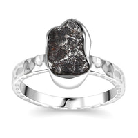 Marvelous Meteorite Signature Men's Ring in Sterling Silver