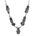 D'Joy Artisan Crafted Rough Cut Marvelous Meteorite Floral Necklace in Black Oxidized Sterling Silver 18-20 Inches - Sticky add to cart bar