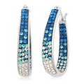 Simulated Blue and White Diamond Earrings in Silvertone 2.55 ctw - Sticky add to cart bar
