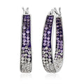 Simulated Blue and White Diamond Earrings in Silvertone 2.55 ctw - Sticky add to cart bar
