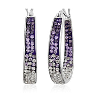 Simulated Blue and White Diamond Earrings in Silvertone 2.55 ctw