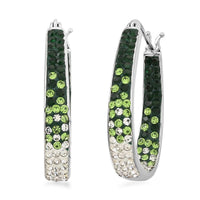 Simulated Blue and White Diamond Earrings in Silvertone 2.55 ctw