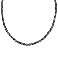 D'Joy California Black Jade 36.15 ctw Tennis Necklace in Rhodium Over Sterling Silver 18 Inches