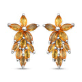 Madagascar Yellow Sapphire 2.85 ctw Golden Petal Cascade Earrings in Rhodium Over Sterling Silver - Sticky add to cart bar