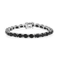 California Black Jade 20.25 ctw Tennis Bracelet in Rhodium Over Sterling Silver (8.00 In) - Sticky add to cart bar