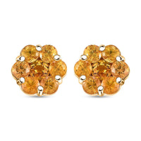 Madagascar Yellow Sapphire 2.00 ctw Floral Earrings in 18K Vermeil Yellow Gold Over Sterling Silver