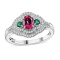 Epic Deal Rhapsody 950 Platinum AAAA Mahenge Spinel, Boyaca Colombian Emerald, Diamond (E-F VS) (0.45 cts) Eternal Love Ring (Size 9.0) (6.50 g) 1.20 ctw - Sticky add to cart bar