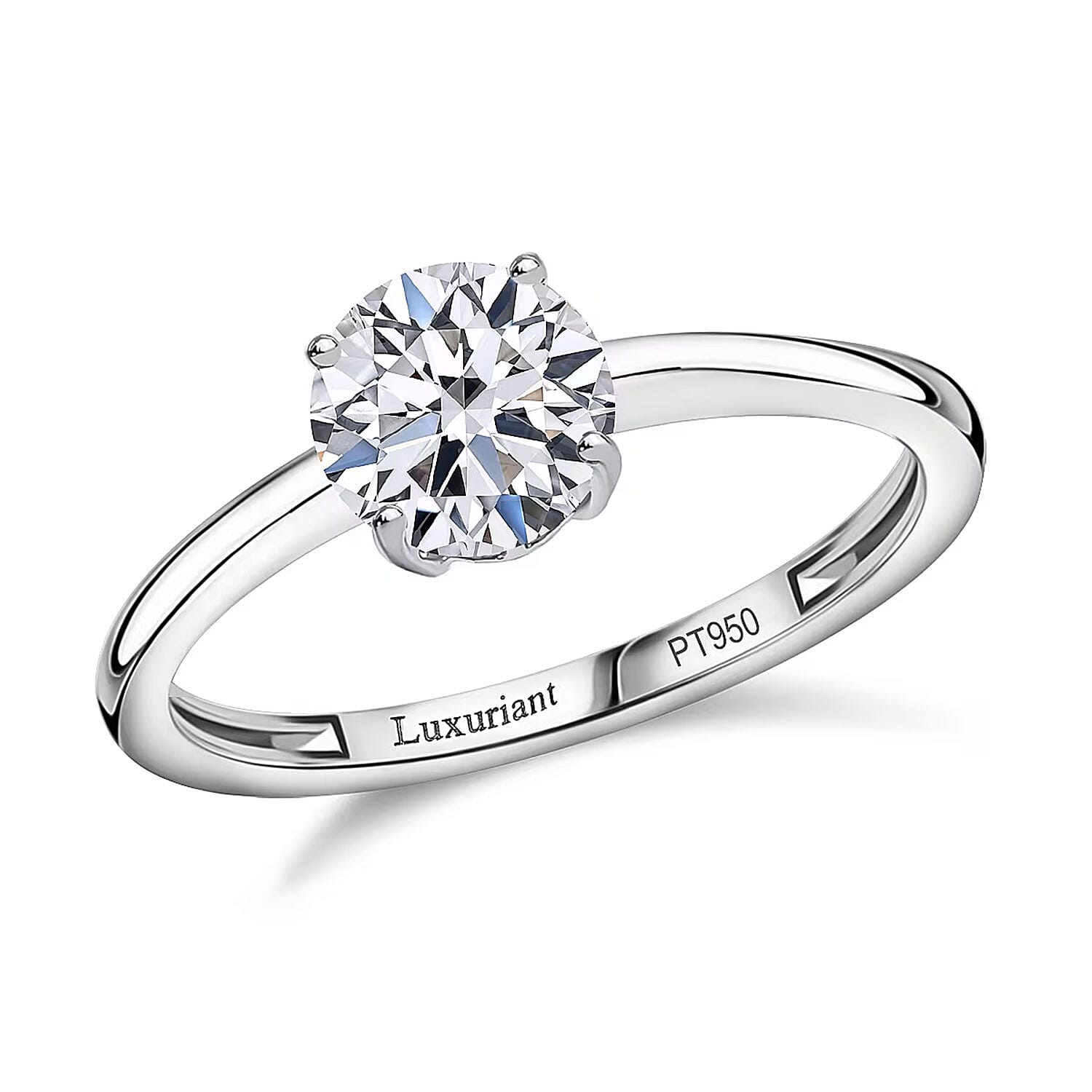 950 Platinum Luxuriant Lab Grown Diamond (VS) Solitaire Ring (Size 10.0) (4.20 g) 1.50 ctw