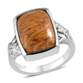 Script Stone Solitaire Ring in Stainless Steel (Size 10.0) 6.25 ctw - Sticky add to cart bar