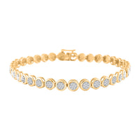 Diamond 1.10 ctw Bracelet in 14K Yellow Gold Over Sterling Silver (7.50 In)
