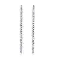 Diamond 1.30 ctw Hoop Earrings in Sterling Silver