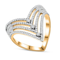Doorbuster Diamond 0.70 ctw Ring in 14K Yellow Gold Over Sterling Silver (Del. in 7-10 Days)