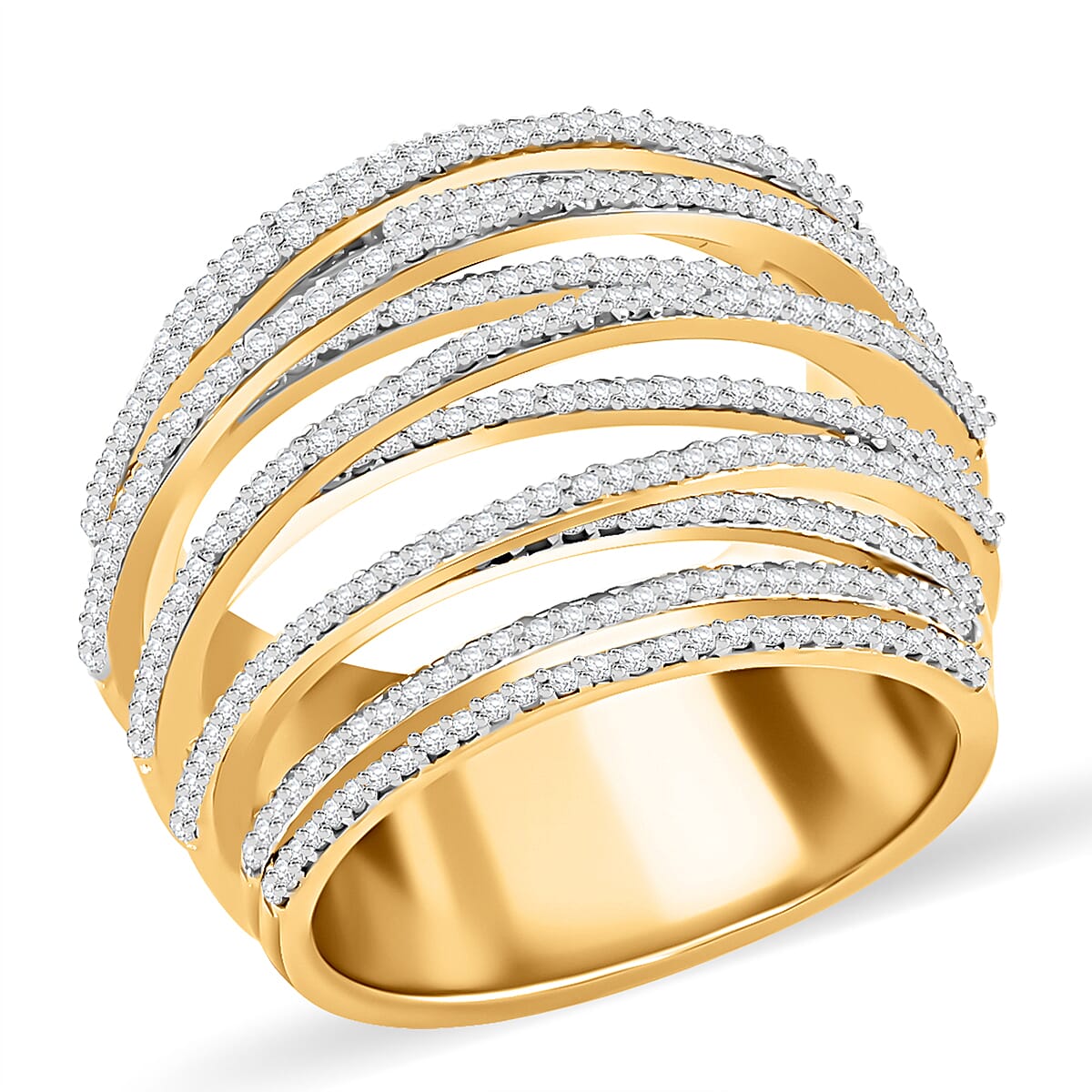 Doorbuster Diamond Ring in 14K YG Over Sterling Silver (Size 10.0) (Del. in 7-10 Days) 1.40 ctw