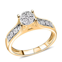 Diamond 0.10 ctw Ring in 14K Yellow Gold Over Sterling Silver