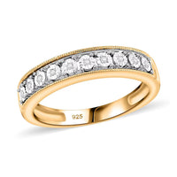 Diamond Ring in 14K YG Over Sterling Silver (Size 10.0) 0.05 ctw