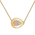 Clarte Gatsby Collection Moissanite Pear Necklace (18 Inches) in Vermeil YG Over Sterling Silver 0.20 ctw - Sticky add to cart bar