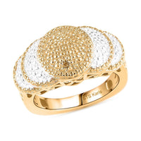 Karis Yellow Diamond Accent Ring in Platinum Bond and 18K Yellow Gold Plated (Size 10.0)