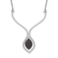 Karis Blue Diamond (IR) Accent Necklace (18 Inches) in Platinum Bond and Stainless Steel - Sticky add to cart bar
