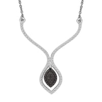 Karis Blue Diamond (IR) Accent Necklace (18 Inches) in Platinum Bond and Stainless Steel