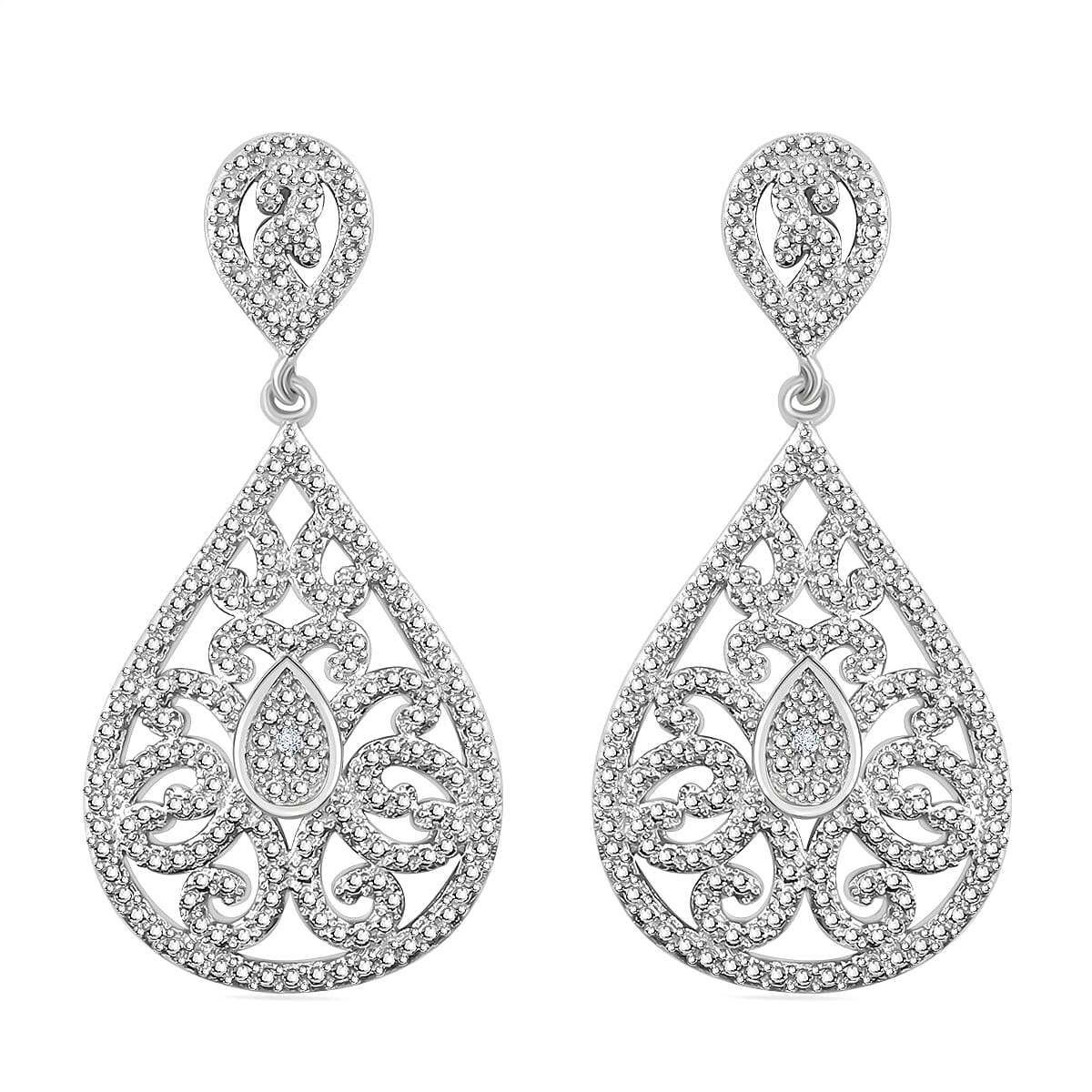 Karis Diamond Accent Earrings in Platinum Bond