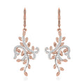 Karis Natural Champagne Diamond Accent Leaves Earrings in and Platinum Bond and 18K RG Plated - Sticky add to cart bar