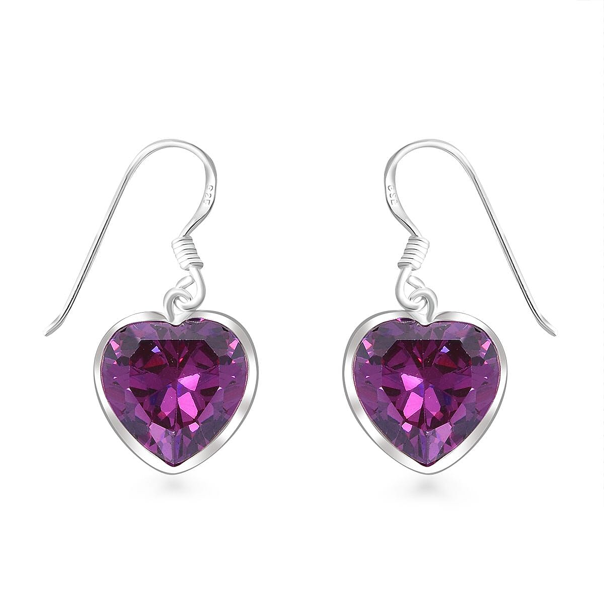 Simulated Purple Diamond 18.50 ctw Earrings in Sterling Silver