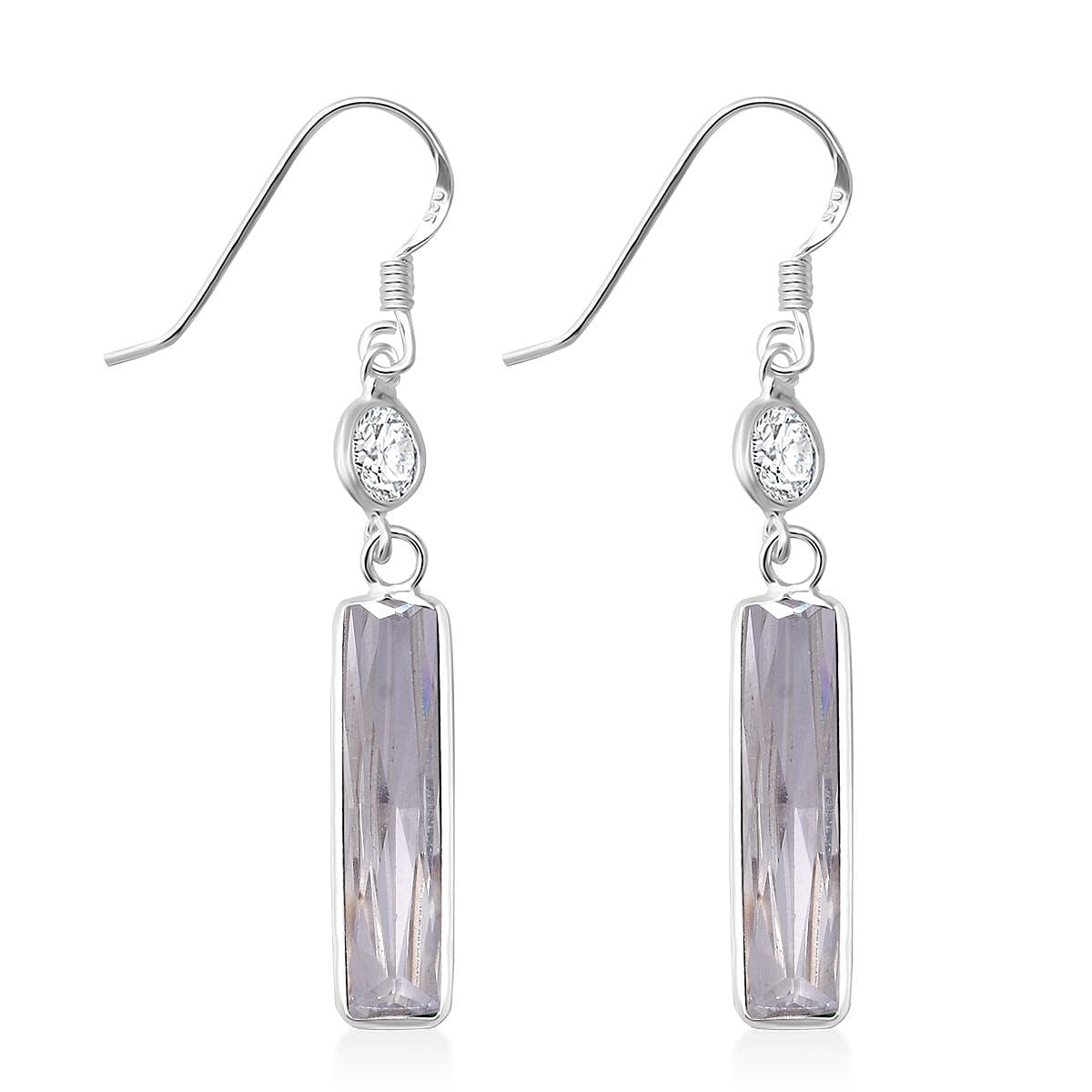 Simulated White Diamond 12.00 ctw Earrings in Sterling Silver