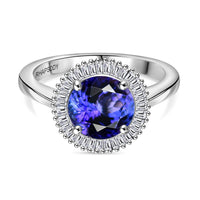 Rhapsody AAAA Tanzanite and E-F VS Diamond 2.70 ctw Ring in 950 Platinum 5.90 Grams