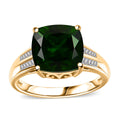 Chrome Diopside and Diamond 4.85 ctw Ring in 18K Vermeil Yellow Gold Over Sterling Silver (Del. in 8-10 Days) - Sticky add to cart bar