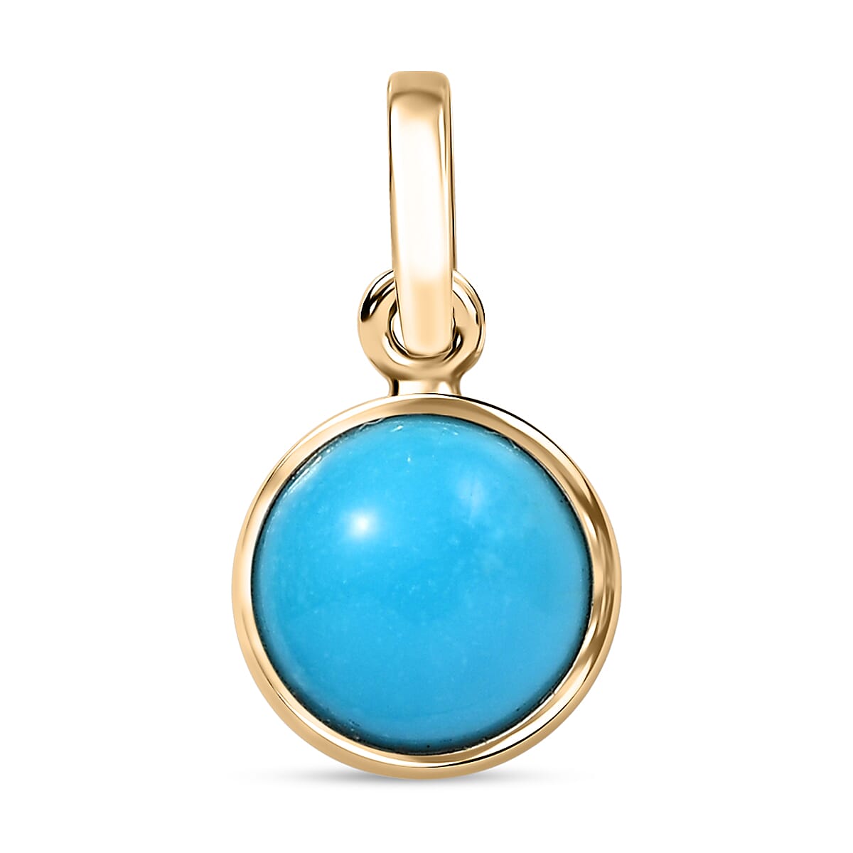 Luxoro Premium Sleeping Beauty Turquoise 1.10 ctw Pendant in 10K Yellow Gold