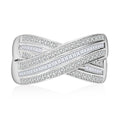 Doorbuster Blue Diamond (IR) Bridge Over Ring in Platinum Over Sterling Silver (Size 9.0) 0.50 ctw - Sticky add to cart bar