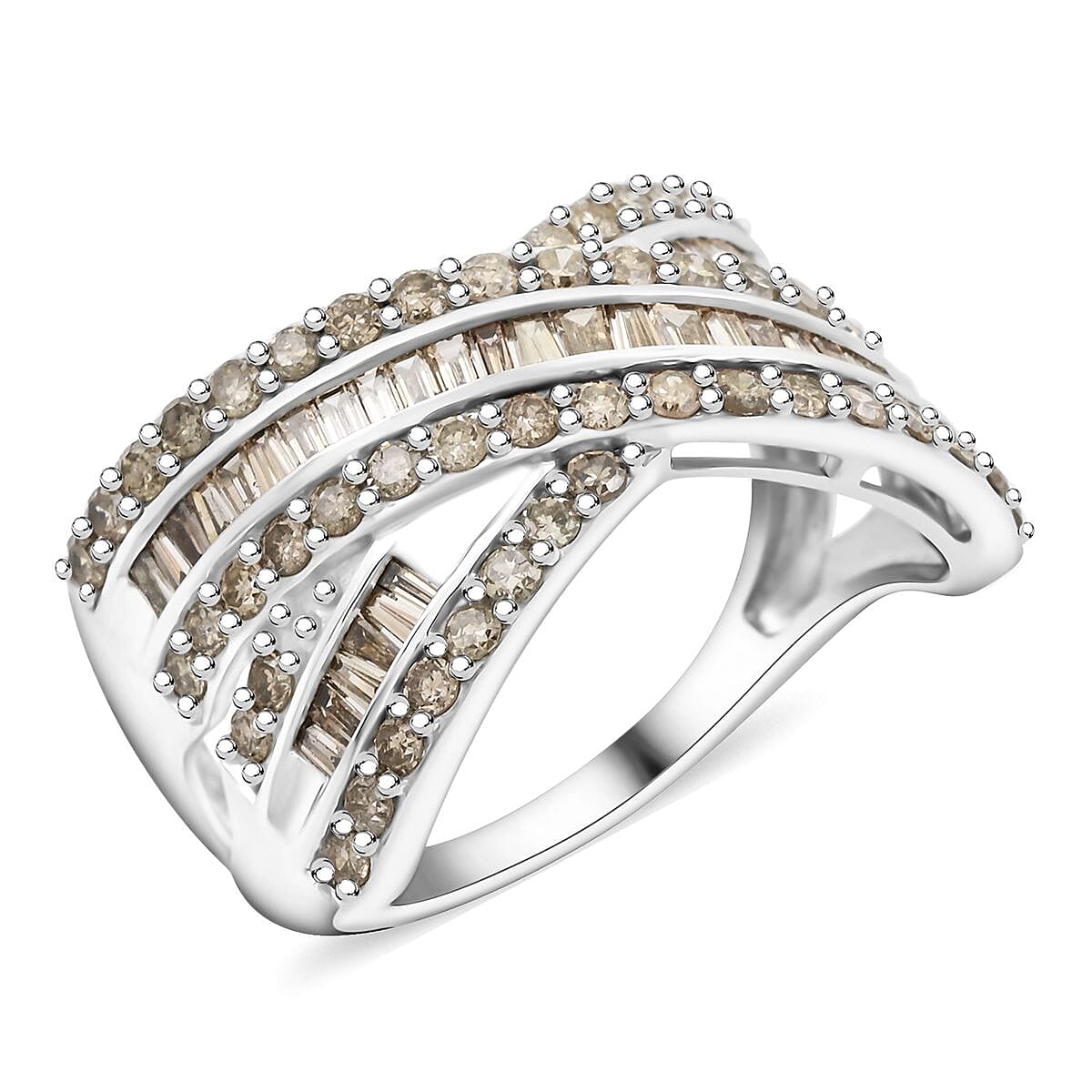Doorbuster NY Closeout 10K White Gold Diamond Ring (Size 10.0) (4.10 g) (Del. in 7-10 Days) 1.35 ctw