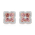 Tanzanian Blush Garnet and White Zircon 1.15 ctw Petal Sparkle Earrings in 18K Vermeil Rose Gold Over Sterling Silver - Sticky add to cart bar