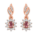 D'Joy Tanzanian Blush Garnet and White Zircon 0.90 ctw Sunburst Earrings in 18K Vermeil Rose Gold Over Sterling Silver - Sticky add to cart bar