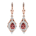 D'Joy Tanzanian Blush Garnet and White Zircon 1.50 ctw Lever Back Earrings in 18K Vermeil Rose Gold Over Sterling Silver - Sticky add to cart bar