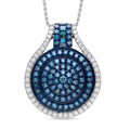 Doorbuster Blue Diamond (IR), White Diamond Pendant in Platinum Over Sterling Silver 1.00 ctw - Sticky add to cart bar