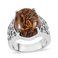 Script Stone Solitaire Ring in Stainless Steel (Size 10.0) 9.35 ctw