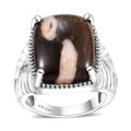 Karis Peanut Wood Jasper Solitaire Ring in Platinum Bond (Size 10.0) 8.65 ctw - Sticky add to cart bar