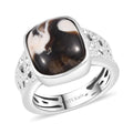 Karis Peanut Wood Jasper Solitaire Ring in Platinum Bond (Size 10.0) 4.65 ctw - Sticky add to cart bar