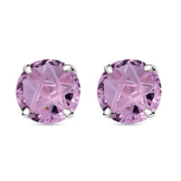 Simulated Pink Diamond Earrings in Sterling Silver 12.50 ctw