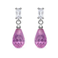 Simulated Pink and White Diamond 9.20 ctw Earrings in Sterling Silver - Sticky add to cart bar