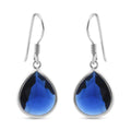 Simulated Blue Diamond Drop Earrings in Sterling Silver 12.00 ctw - Sticky add to cart bar